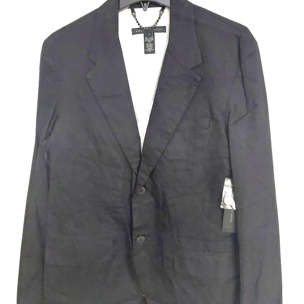 Marc Jacobs Black Cotton Slim Fit Blazer Suit Jacket Sports Coat Size Small
